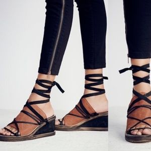 free people bowery leather wedge